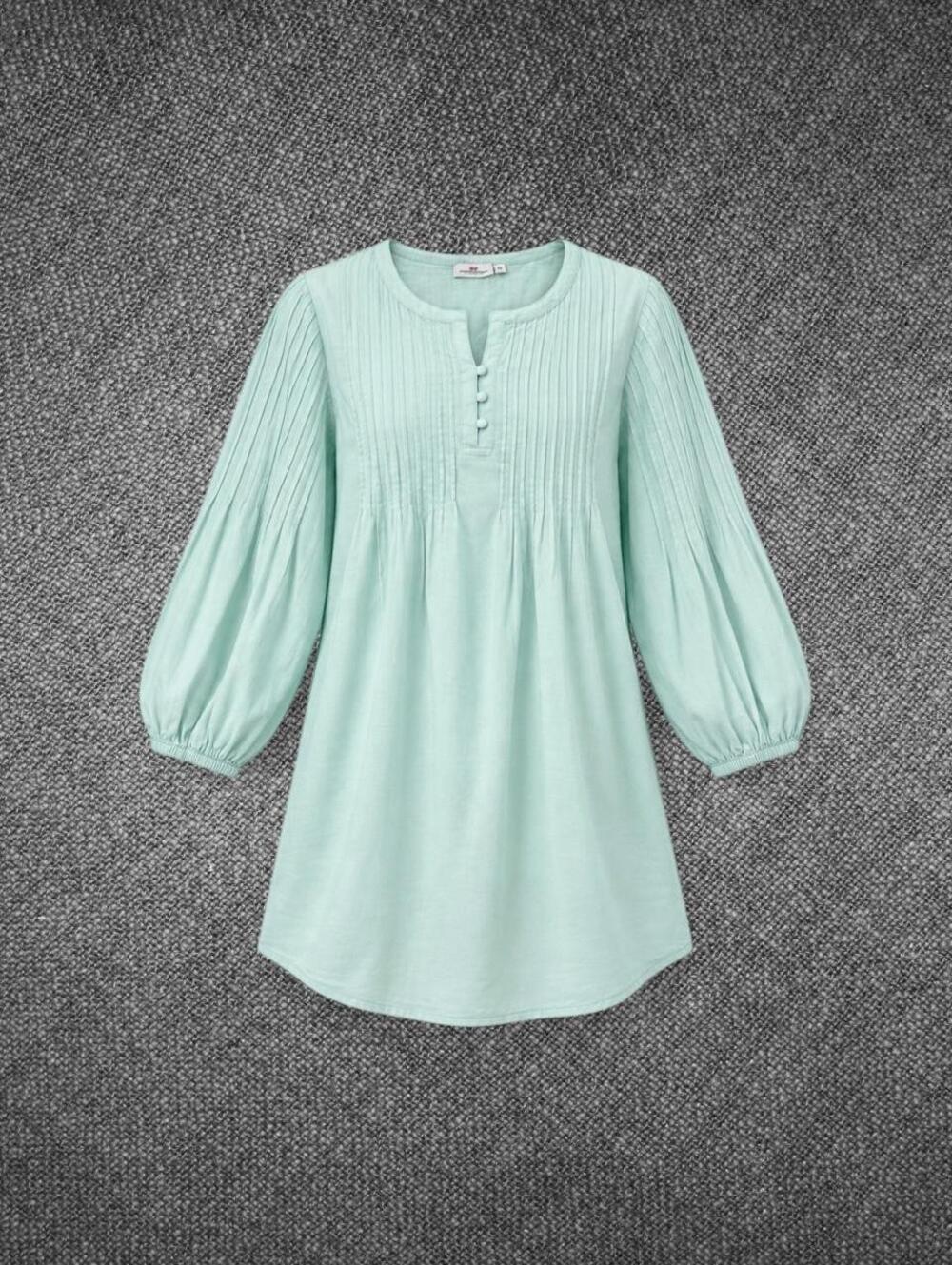 Vineyard Vines Mint Green Cotton Linen Pintuck Tunic Dress M